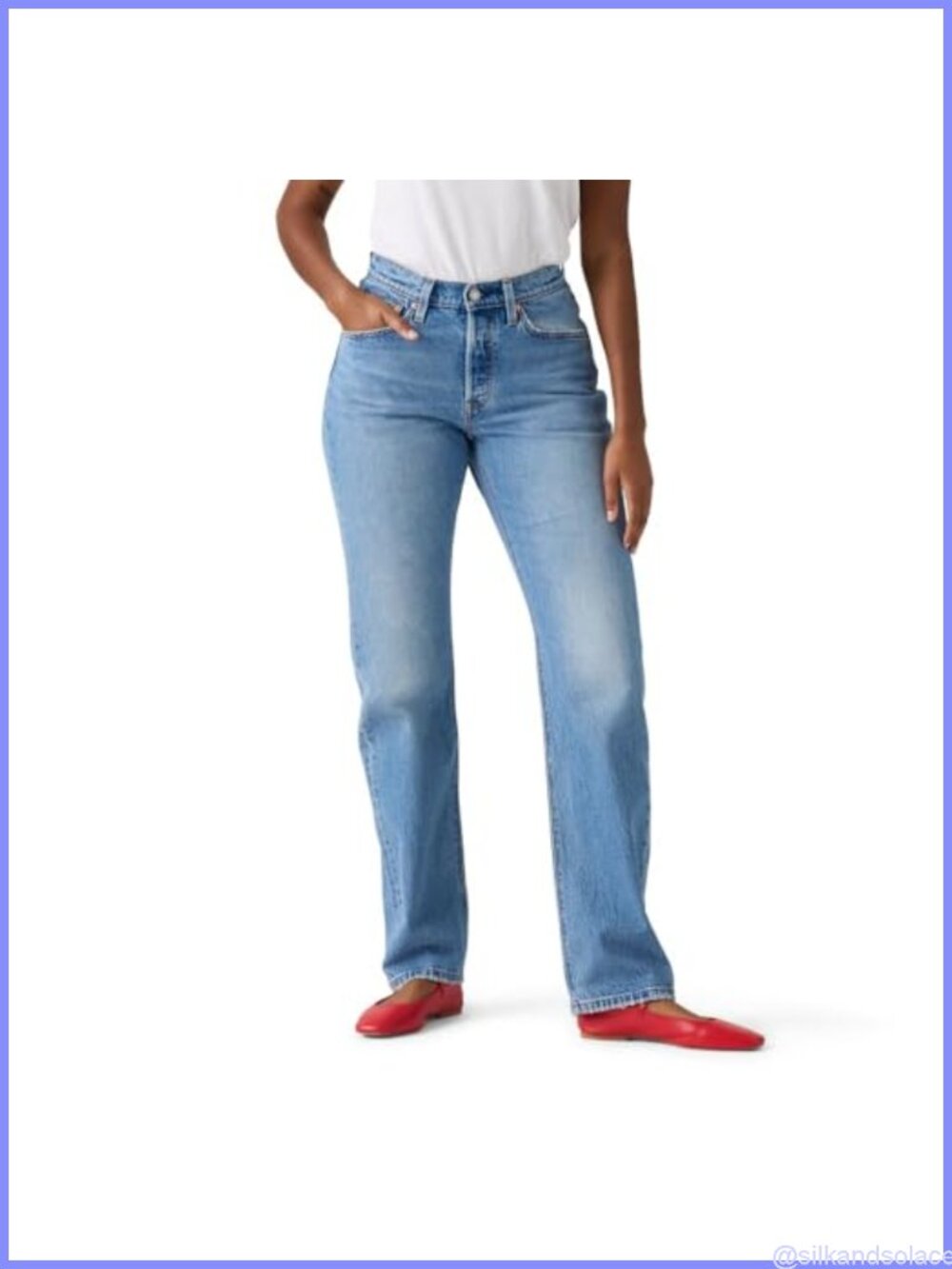 Women's 501 Curve Jeans High Rise Straight Leg Stretch Cotton Denim
